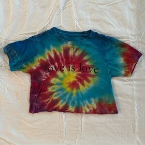 Tie-Dye Love is Love Crop Top